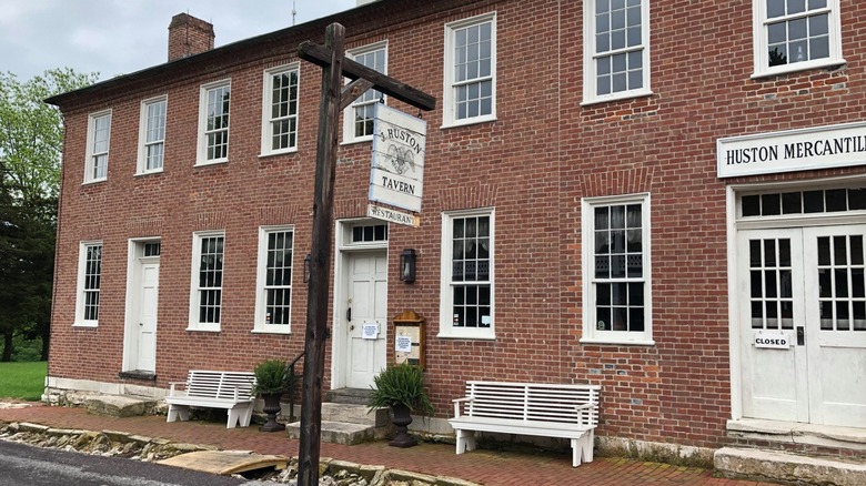 Outside J. Huston Tavern and Huston Mercantile