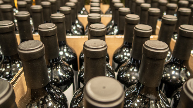 wine display at Costco