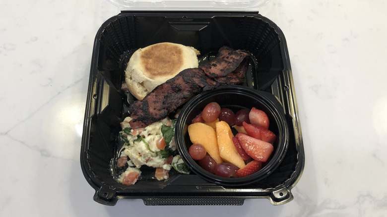 Denny's Fit Slam in a to-go container