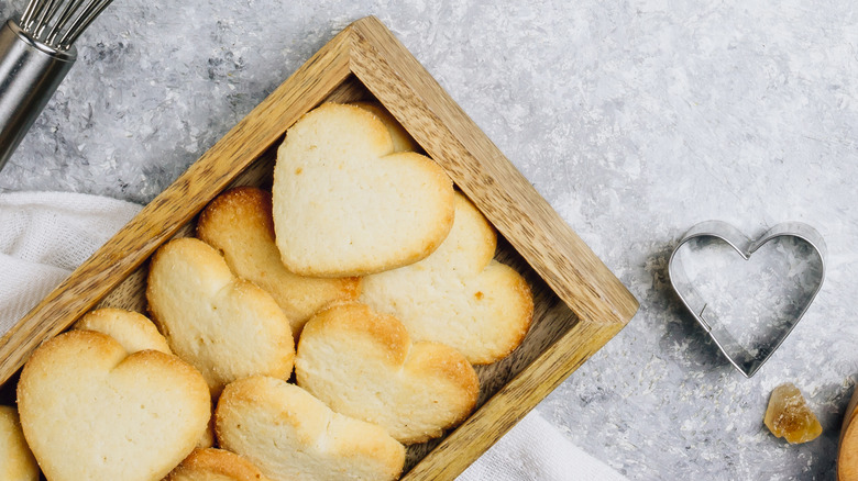 Heart-shaped sugar cookies