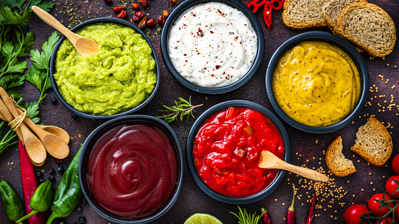 Various types of sauces