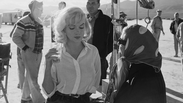 Marilyn Monroe with drinking glass