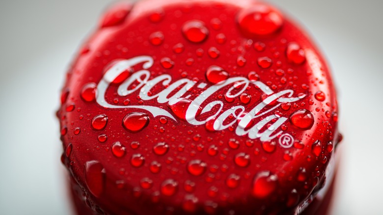 Close-up of a coca-cola bottle cap