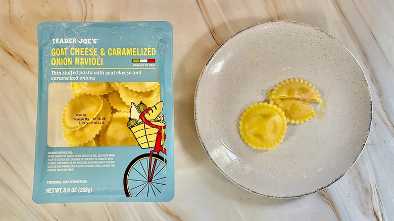 plate of Trader Joe's ravioli