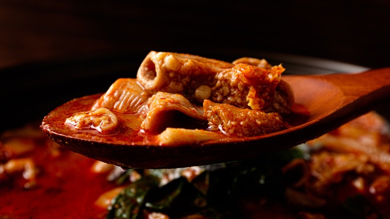 chitterlings served in sauce
