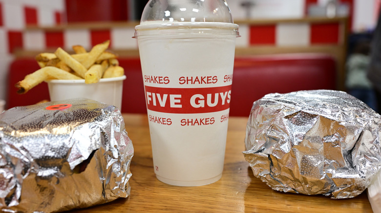 Five Guys meal on a table