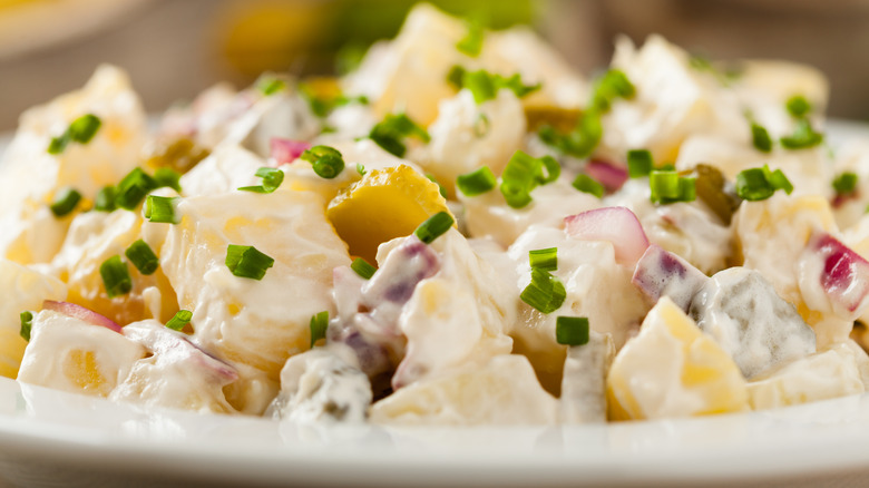 A bowl of German potato salad