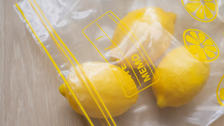 lemons in a plastic bag