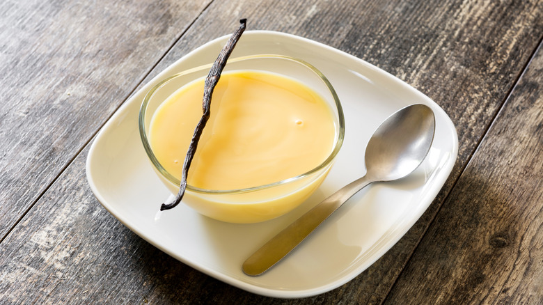 Bowl of vanilla custard