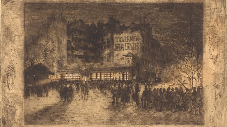Felix Buhot's sketch of the Taverne du Bagne
