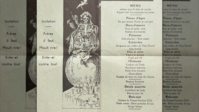 Menu from Cabaret du Neant