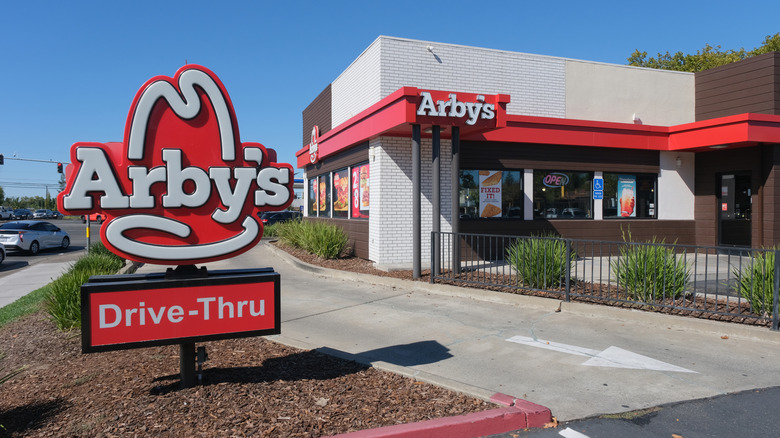 the Arby's sign and drive thru