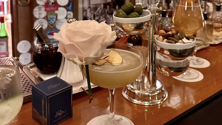 glasses garnished with rose