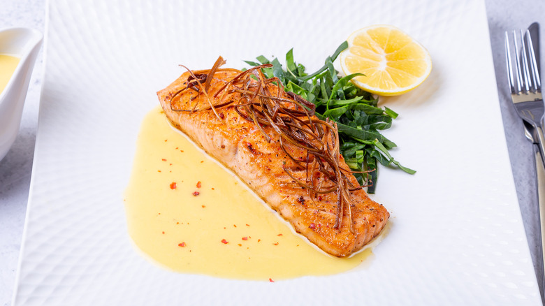 Fish with beurre blanc