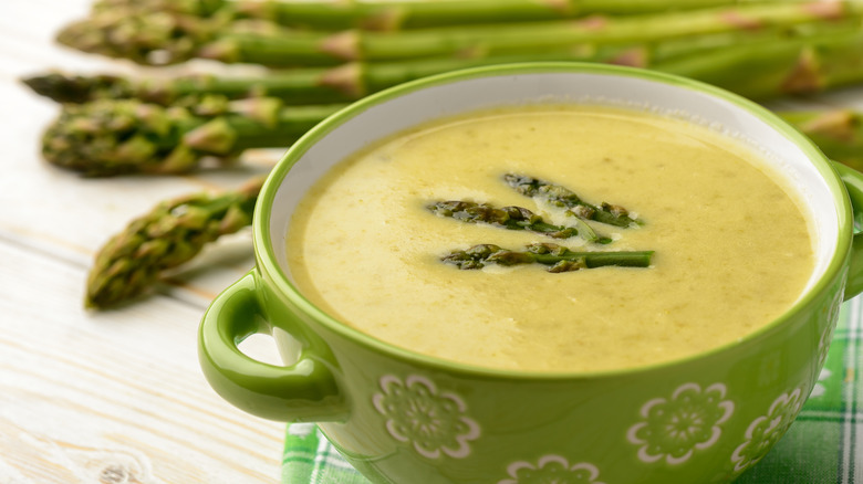 Cream of asparagus soup.