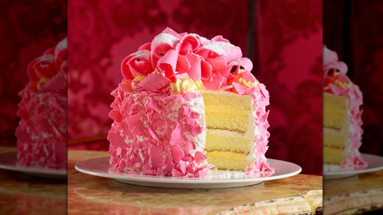 View of Pink Champagne Cake from Madonna Inn