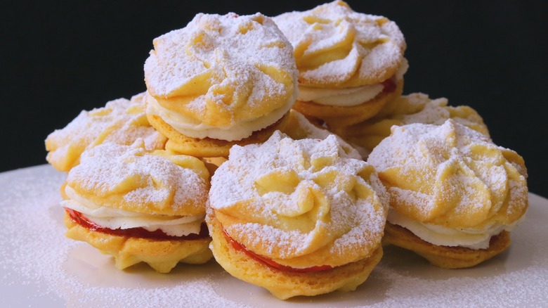 Viennese whirls displayed on plate