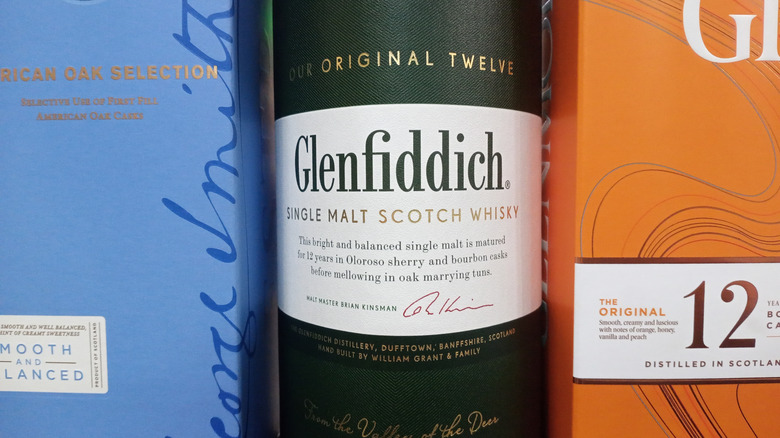 label of Glenfiddich whisky