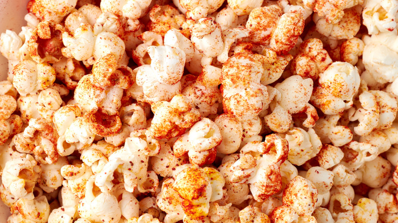 close up of seasoned popcorn