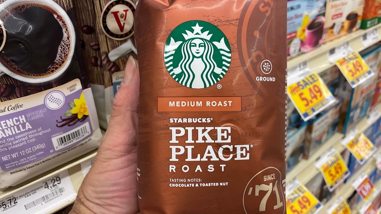 Package of Starbucks Pike Place coffee beans