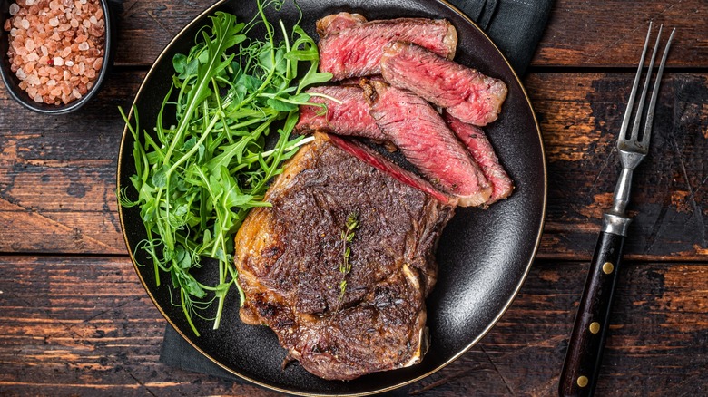 perfectly seared sirloin steak