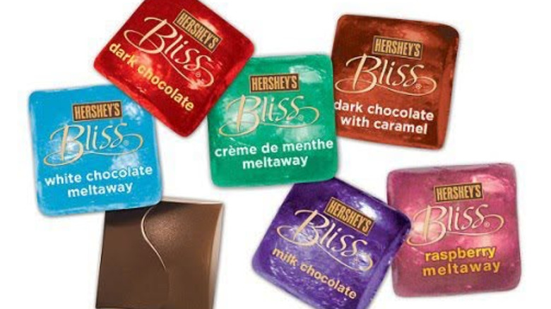A colorful assortment of Hershey's Bliss chocolates