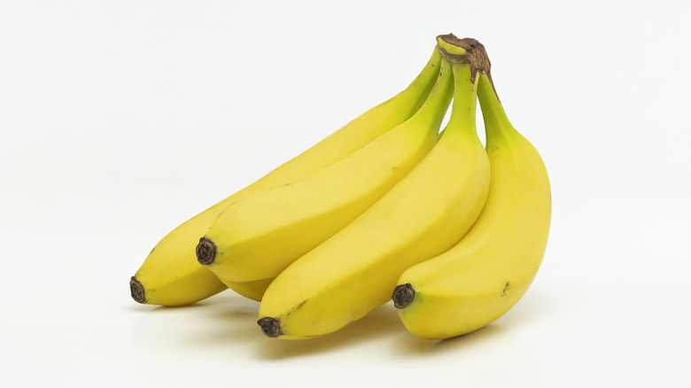 Bunch of bananas on white background