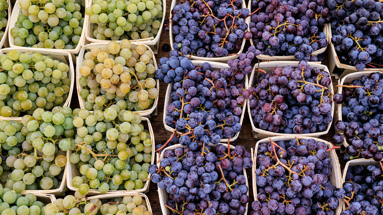 Grape stand at farmers market