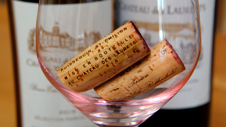 Corks in a wine glass