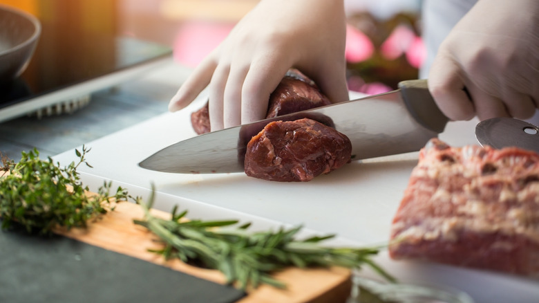 rubber cutting board steak