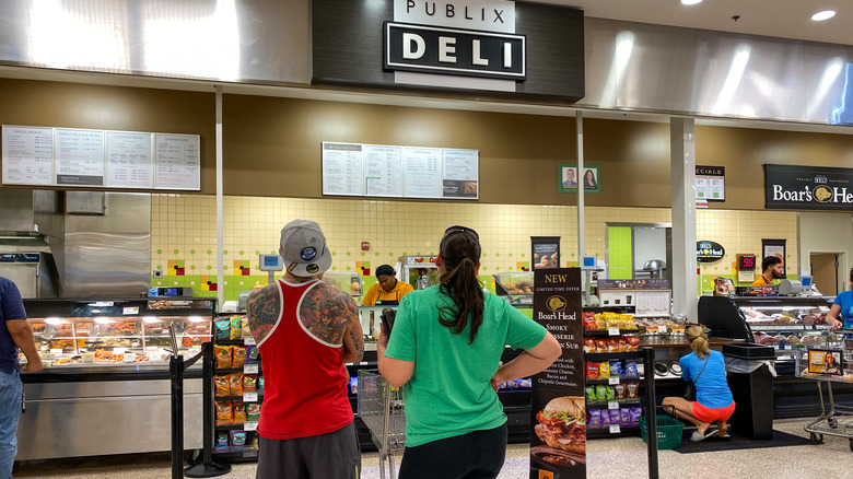 customers standing in line at the Publix deli