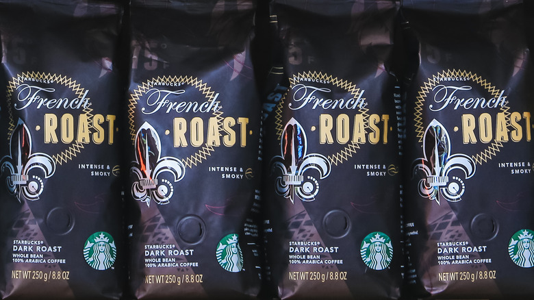 Packages of Starbucks French Dark Roast