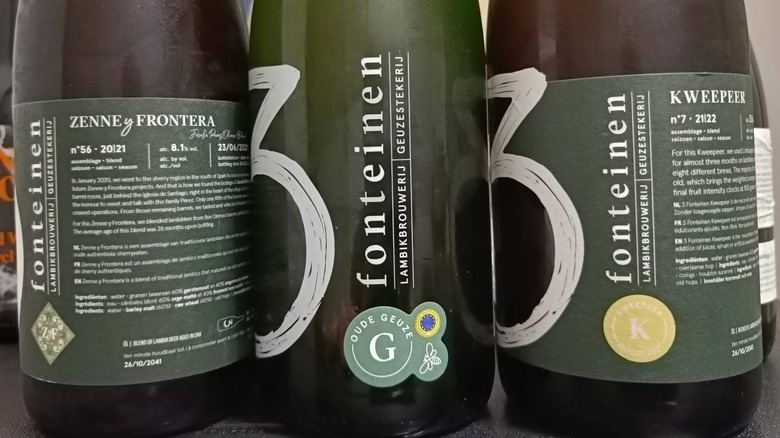 Three bottles from Brouwerij 3 Fronteinen, including Zenne Y Frontera