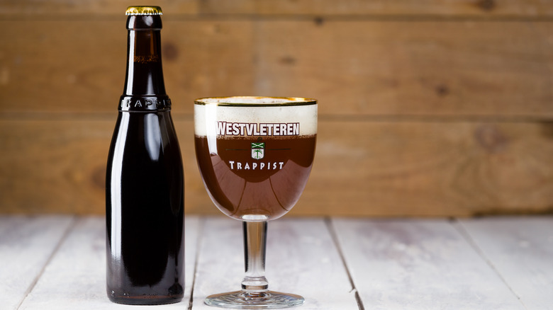 close up of Westvleteren beer bottle