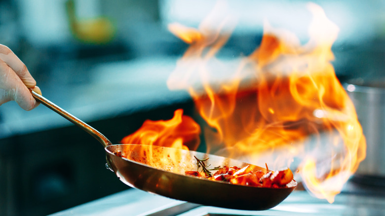 pan on fire