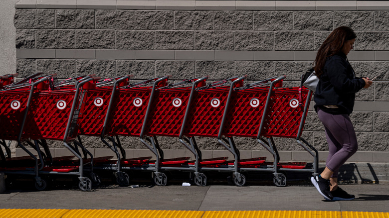 shopping carts outside a Target store