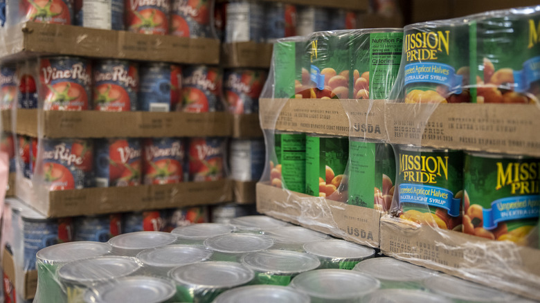 Canned food at food bank