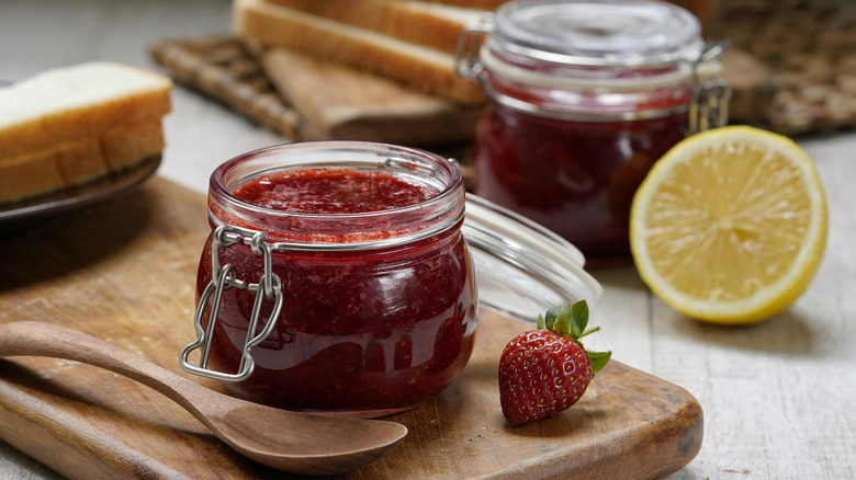 homemade strawberry jam with lemon
