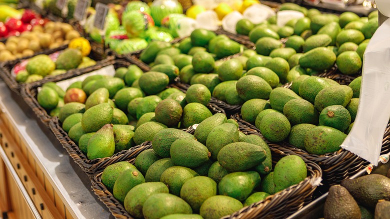 Avocados at grocery store