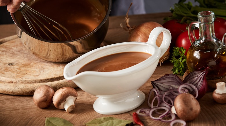 gravy boat with vegetables