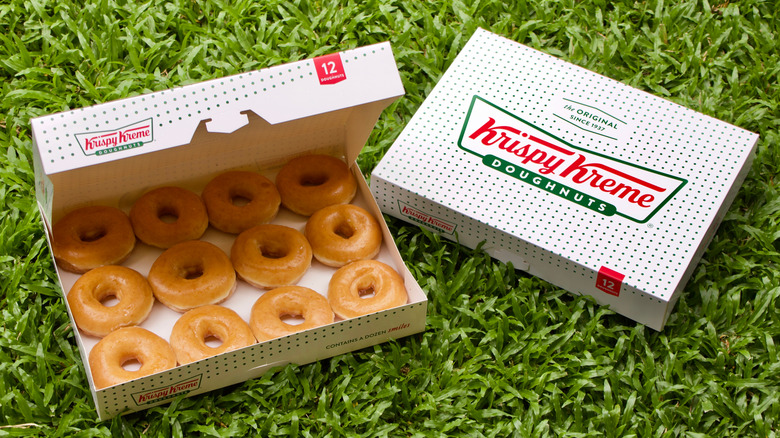 Boxes of Krispy Kreme donuts