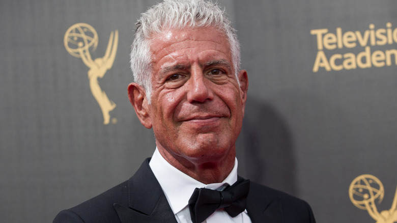 Bourdain in a tuxedo at an awards ceremony
