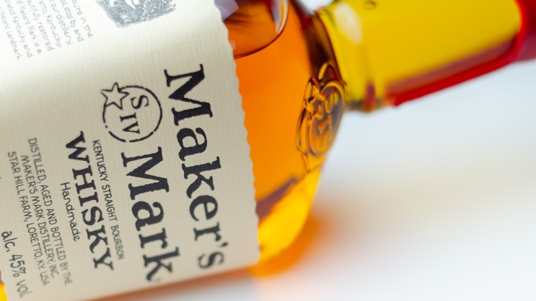 Close-up of a Maker's Mark whisky bottle