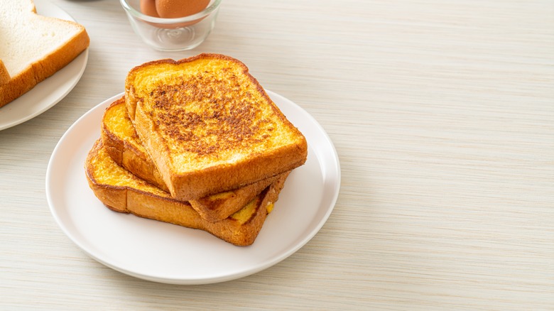 stack of french toast slices on plate