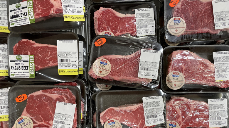 steaks at grocery store