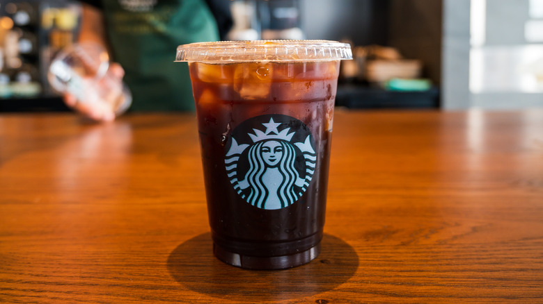 Cup of iced Starbucks coffee
