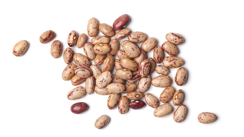 dried beans on a white background