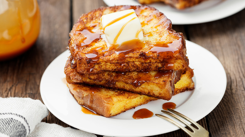 French toast with butter and syrup