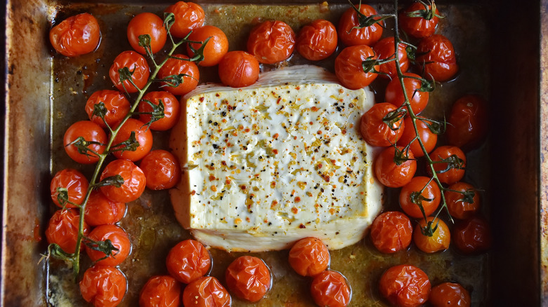 Roasted feta cheese and tomatoes 