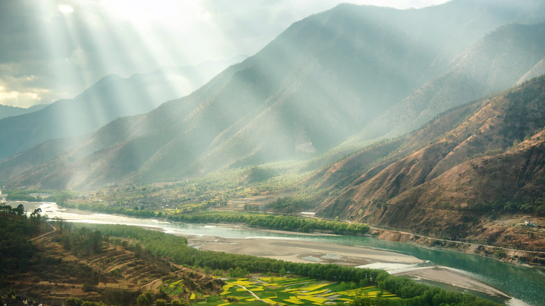 Mountains and river valley in Yunnan Province 